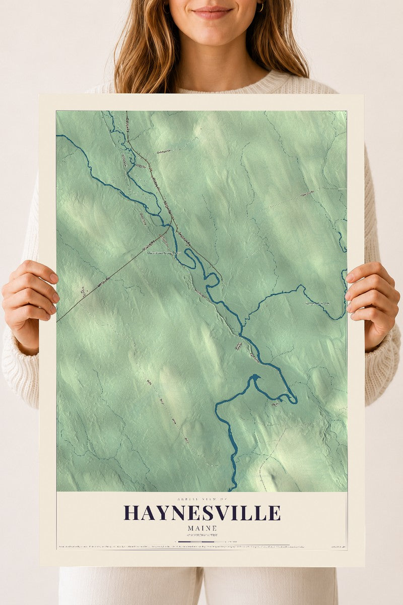 Haynesville, Maine map print - 18 x 24 archival matte print