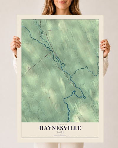 Haynesville, Maine map print - 24 x 36 archival matte print