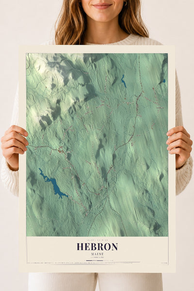 Hebron, Maine map print - 18 x 24 archival matte print