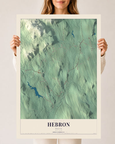 Hebron, Maine map print - 24 x 36 archival matte print