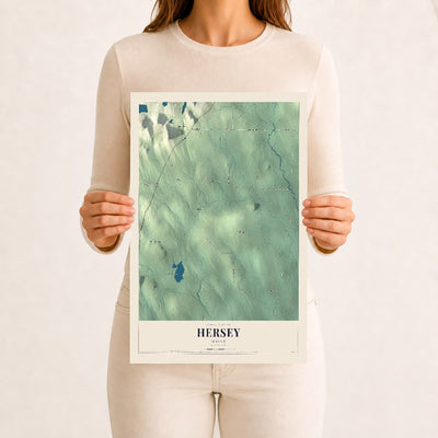 Hersey, Maine map print - 12 x 18 archival matte print