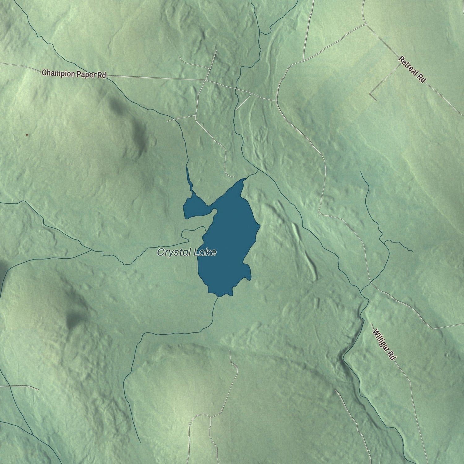 Terrain and local geography detail from the Hersey, Maine map