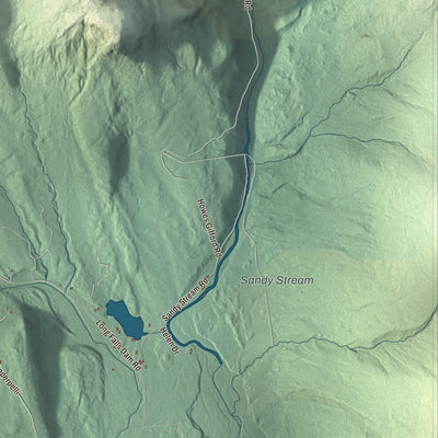 Terrain and local geography detail from the Highland, Maine map
