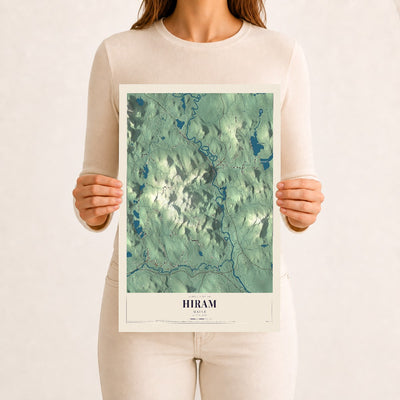 Hiram, Maine map print - 12 x 18 archival matte print