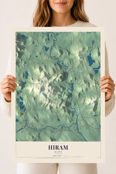 Hiram, Maine map print - 18 x 24 archival matte print