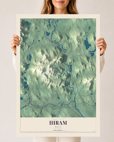 Hiram, Maine map print - 24 x 36 archival matte print