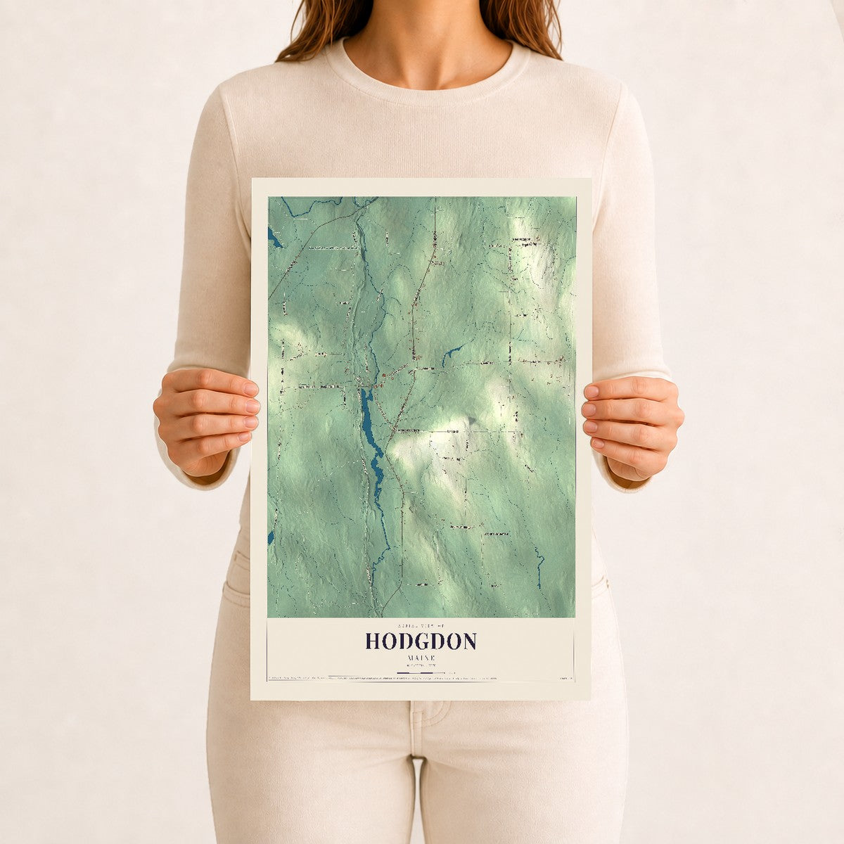 Hodgdon, Maine map print - 12 x 18 archival matte print