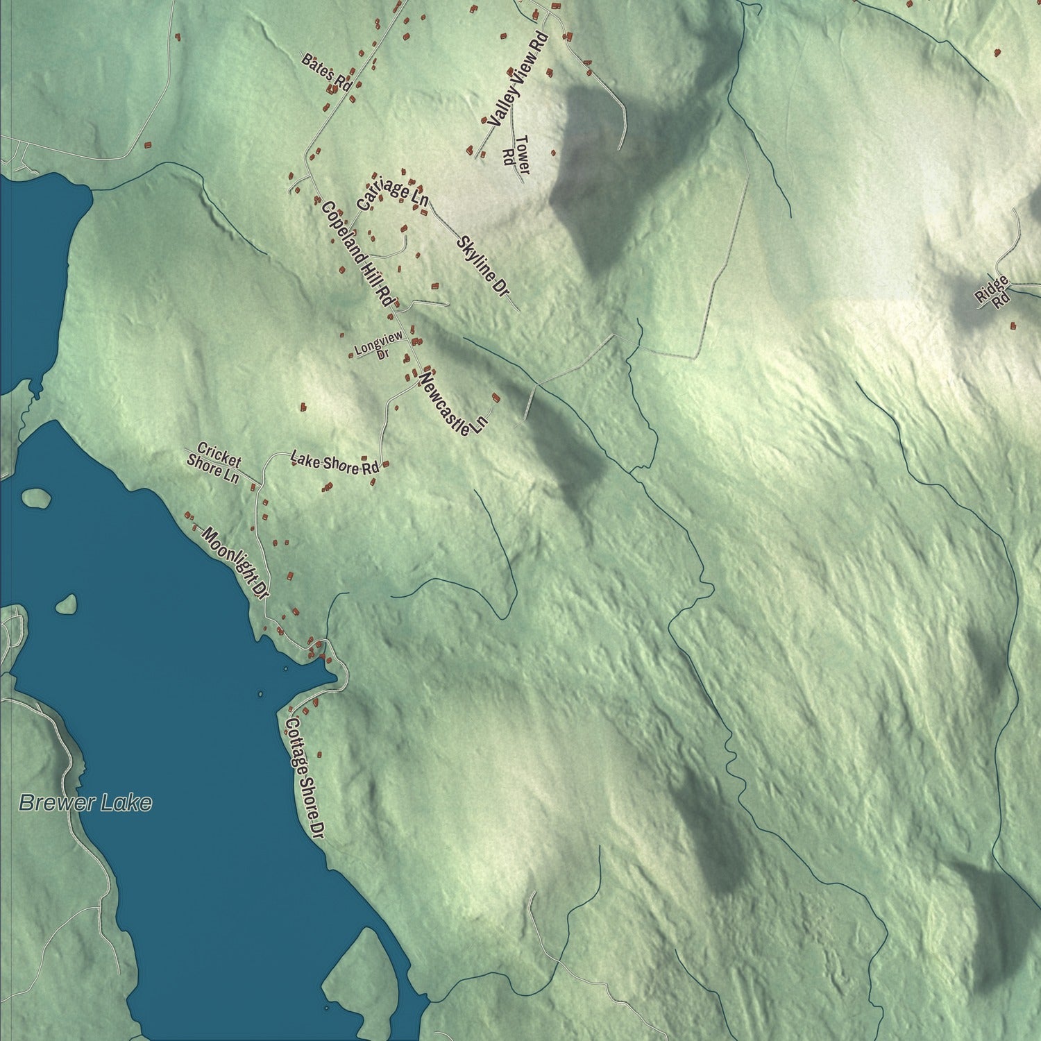 Terrain and local geography detail from the Holden, Maine map