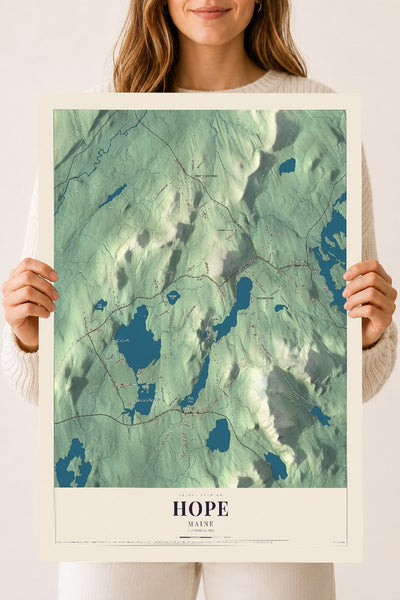 Hope, Maine map print - 18 x 24 archival matte print