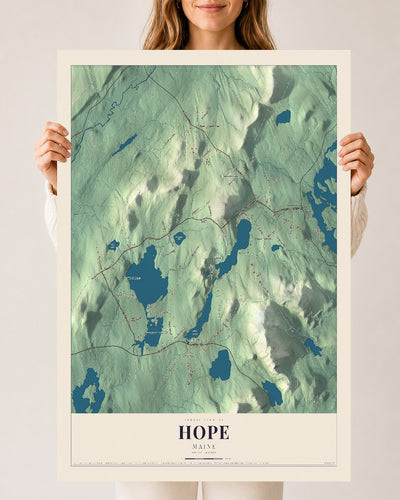 Hope, Maine map print - 24 x 36 archival matte print