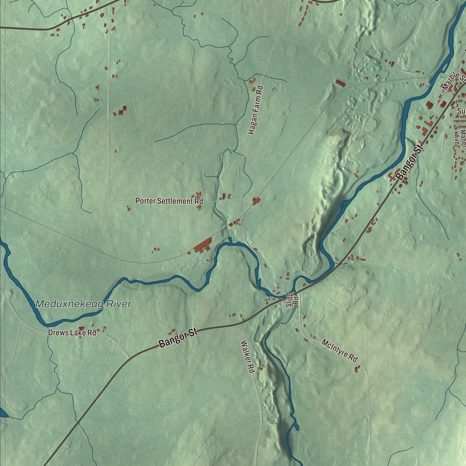 Street and neighborhood detail from the Houlton, Maine map