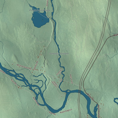 Terrain and local geography detail from the Howland, Maine map