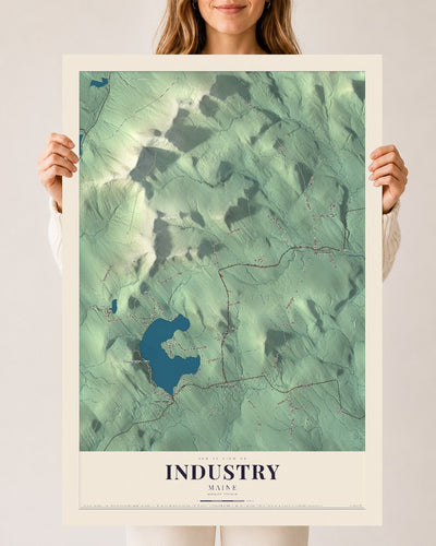 Industry, Maine map print - 24 x 36 archival matte print