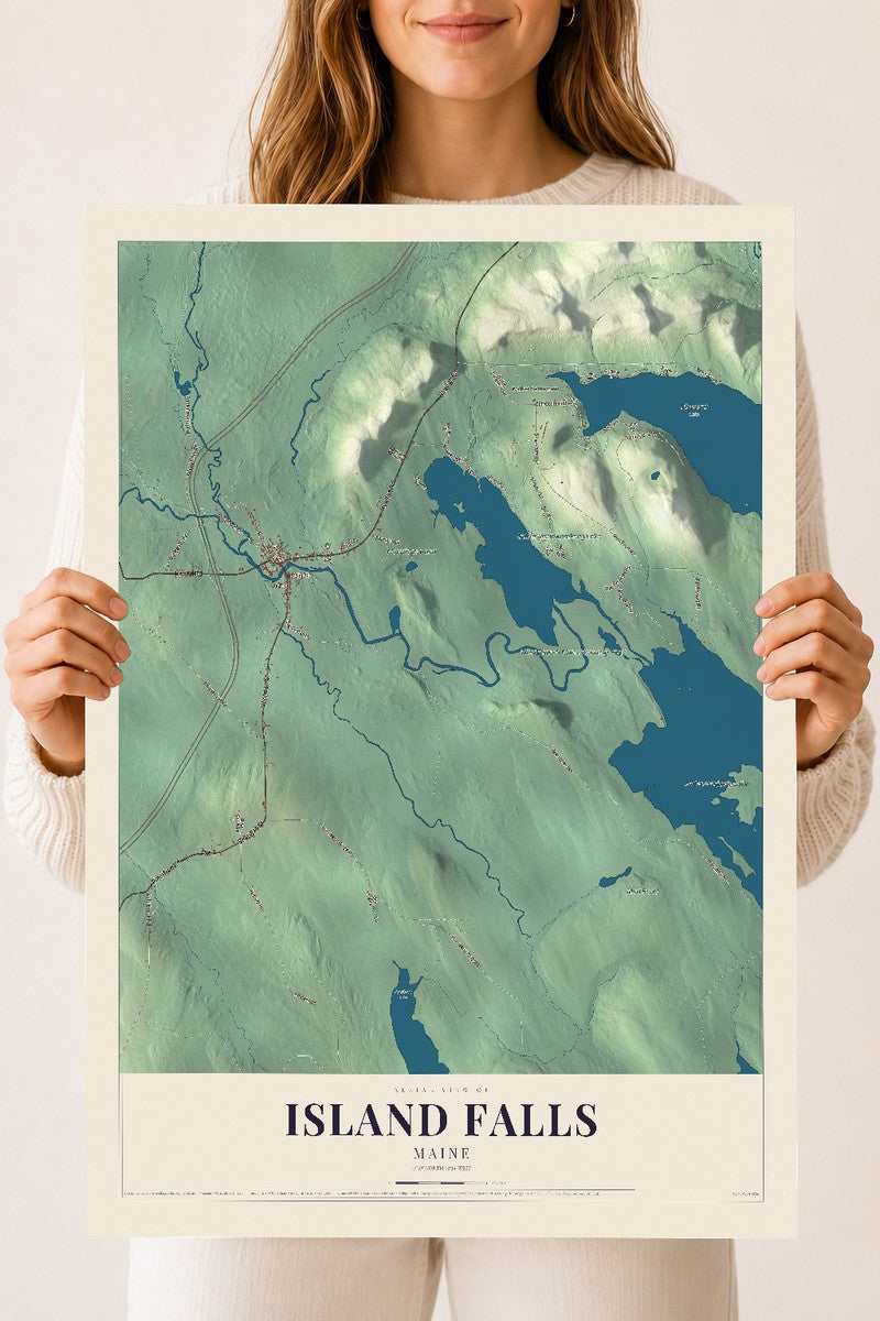 Island Falls, Maine map print - 18 x 24 archival matte print