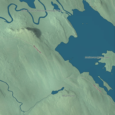Terrain and local geography detail from the Island Falls, Maine map