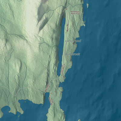 Terrain and local geography detail from the Isle au Haut, Maine map