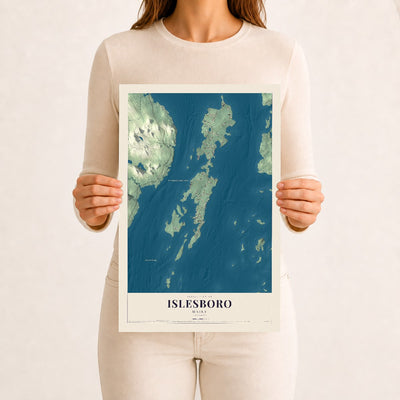 Islesboro, Maine map print - 12 x 18 archival matte print