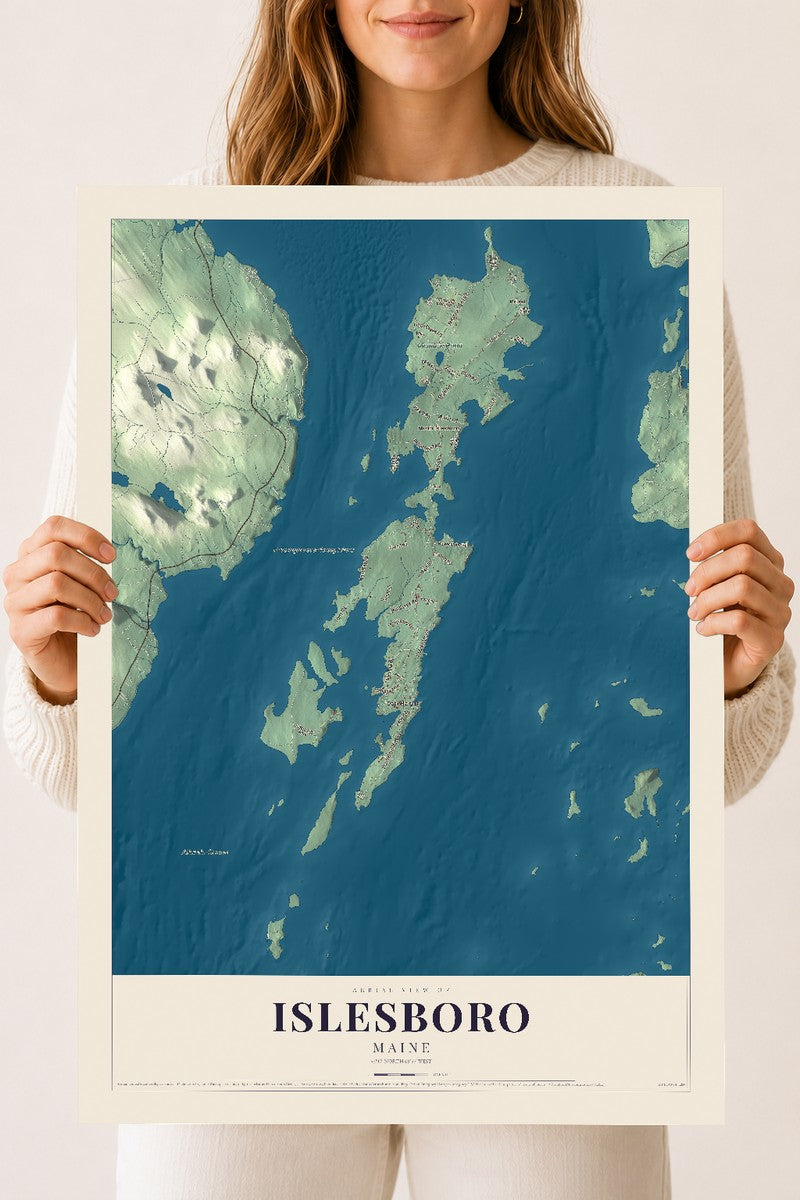 Islesboro, Maine map print - 18 x 24 archival matte print