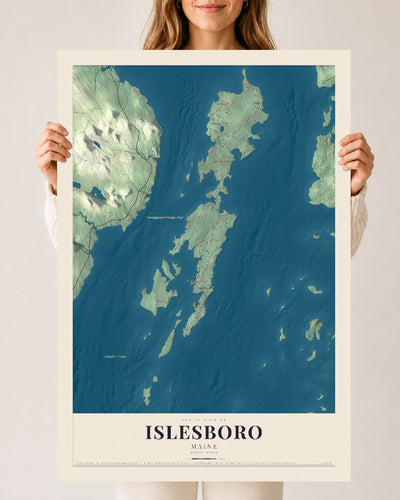 Islesboro, Maine map print - 24 x 36 archival matte print
