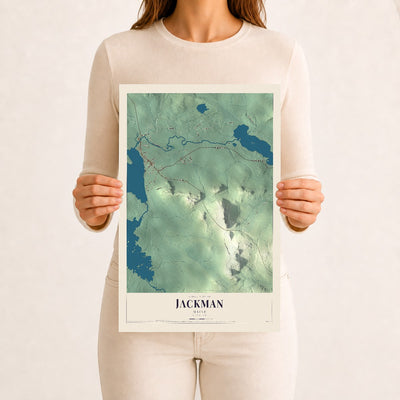 Jackman, Maine map print - 12 x 18 archival matte print