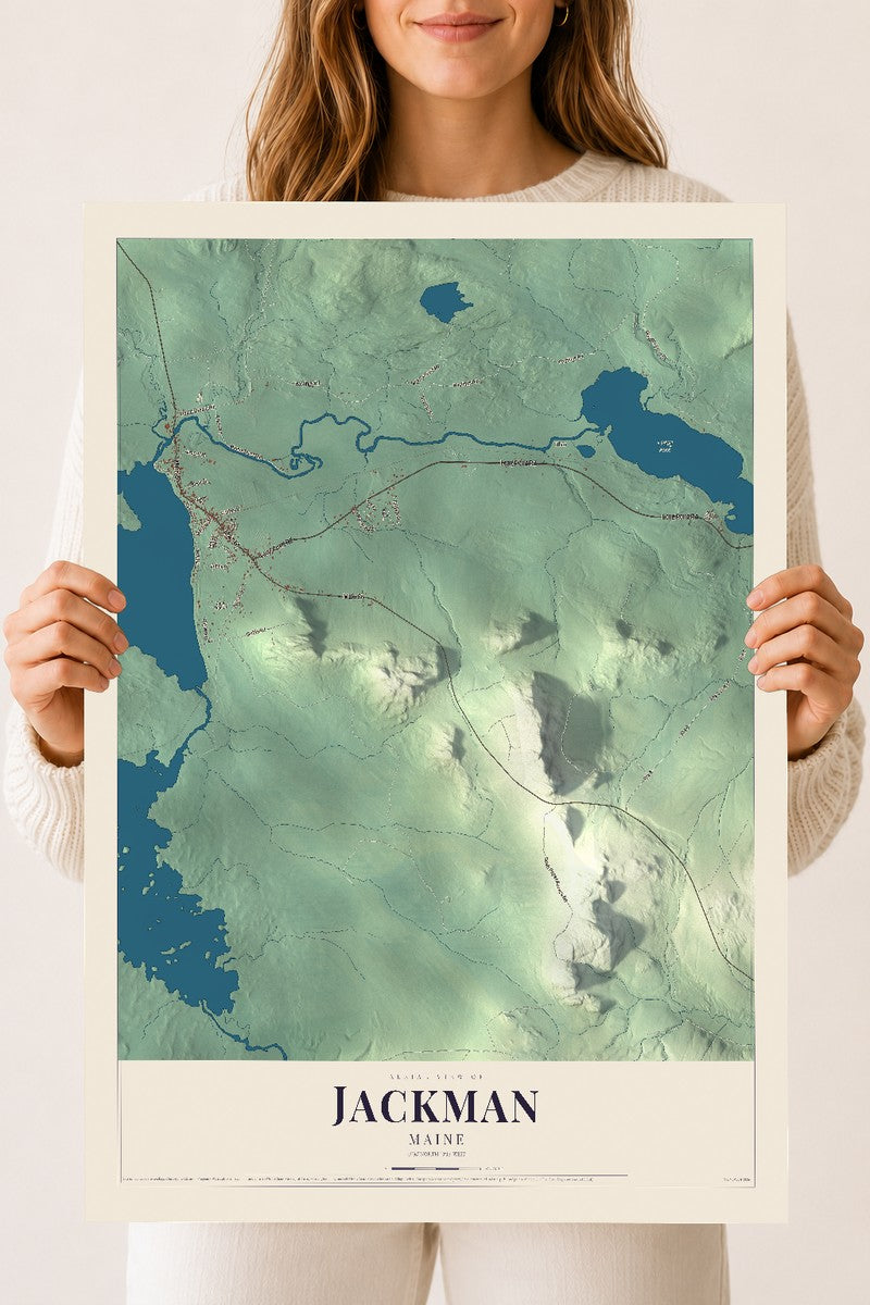 Jackman, Maine map print - 18 x 24 archival matte print