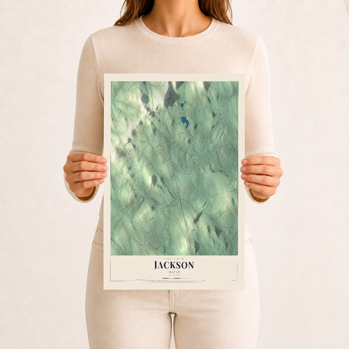 Jackson, Maine map print - 12 x 18 archival matte print