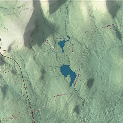 Terrain and local geography detail from the Jackson, Maine map