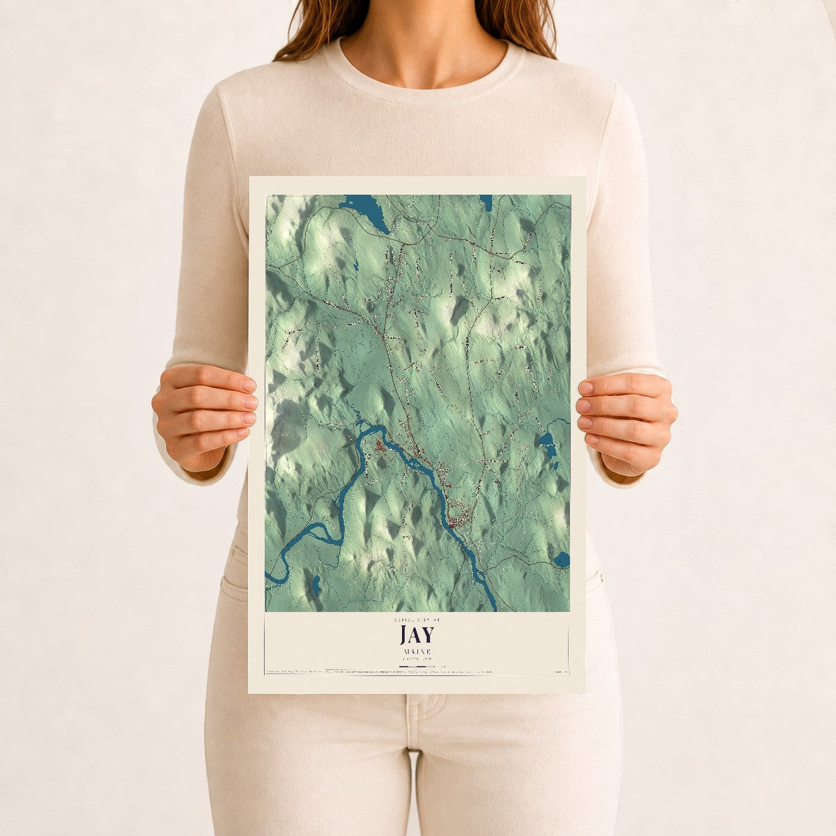 Jay, Maine map print - 12 x 18 archival matte print