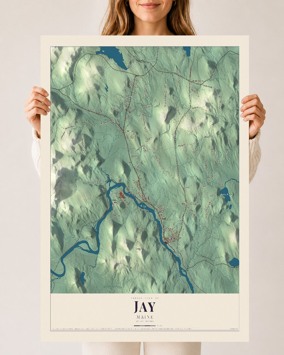 Jay, Maine map print - 24 x 36 archival matte print
