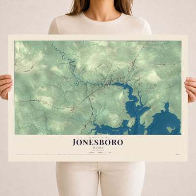 Jonesboro, Maine map print - 18 x 24 archival matte print