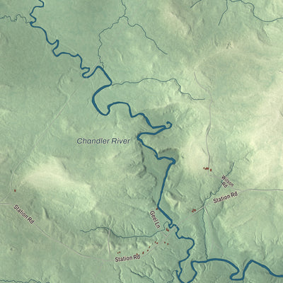 Terrain and local geography detail from the Jonesboro, Maine map