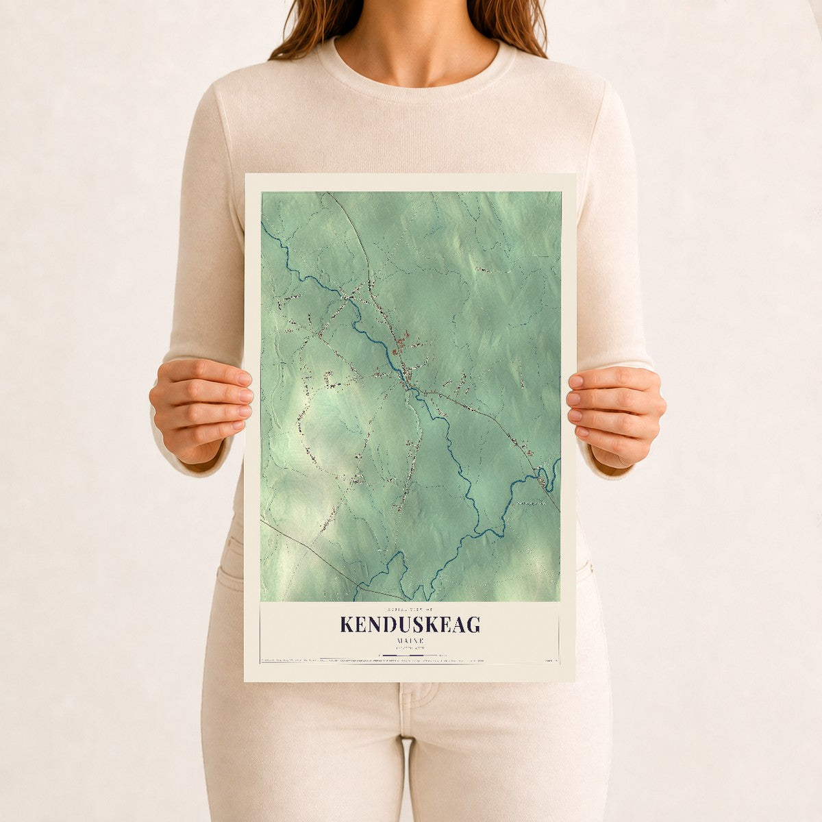 Kenduskeag, Maine map print - 12 x 18 archival matte print