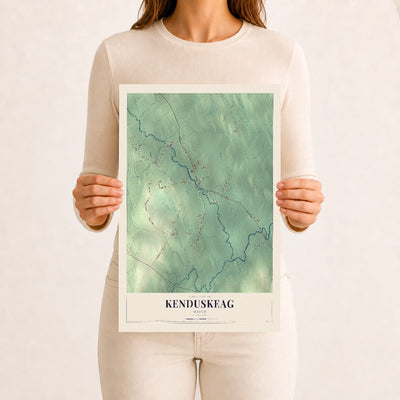 Kenduskeag, Maine map print - 12 x 18 archival matte print