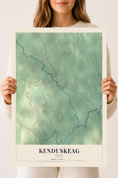 Kenduskeag, Maine map print - 18 x 24 archival matte print