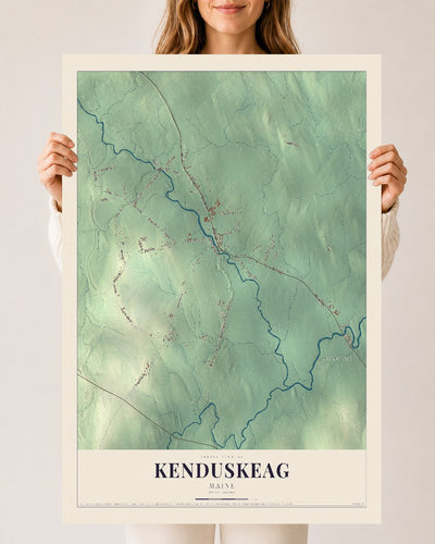 Kenduskeag, Maine map print - 24 x 36 archival matte print