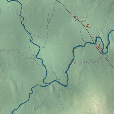 Terrain and local geography detail from the Kenduskeag, Maine map