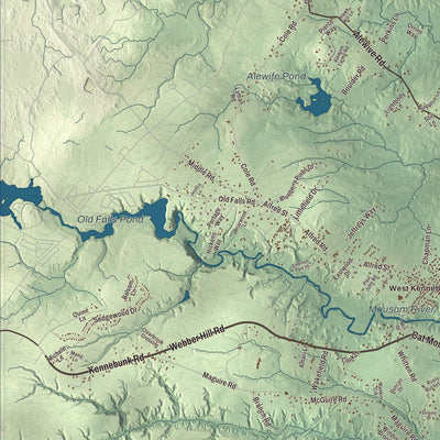Terrain and local geography detail from the Kennebunk, Maine map