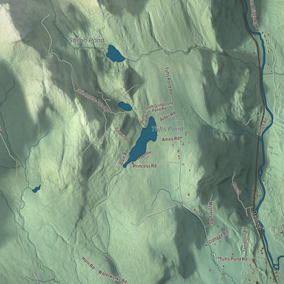 Terrain and local geography detail from the Kingfield, Maine map