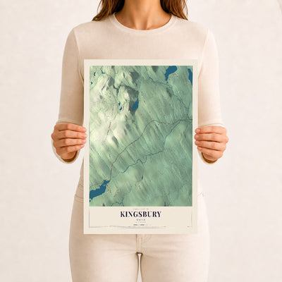 Kingsbury, Maine map print - 12 x 18 archival matte print