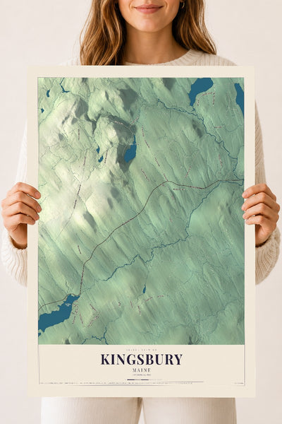 Kingsbury, Maine map print - 18 x 24 archival matte print