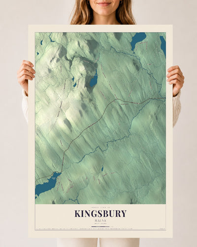 Kingsbury, Maine map print - 24 x 36 archival matte print