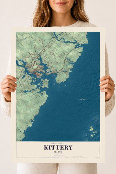 Kittery, Maine map print - 18 x 24 archival matte print
