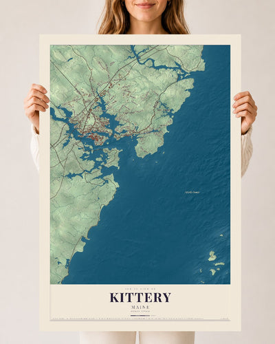 Kittery, Maine map print - 24 x 36 archival matte print