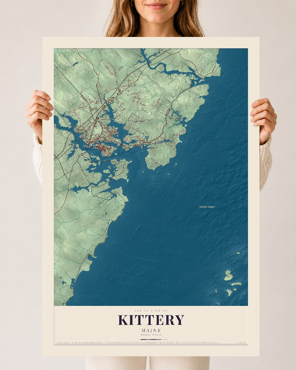 Kittery, Maine map print - 24 x 36 archival matte print