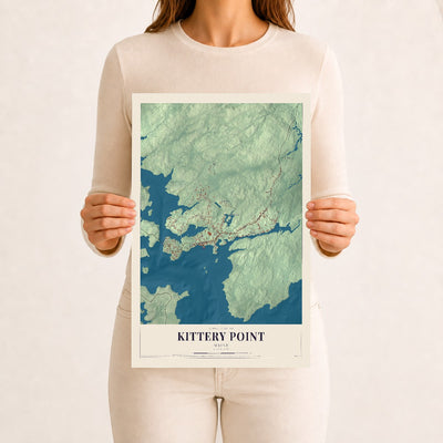 Kittery Point, Maine map print - 12 x 18 archival matte print