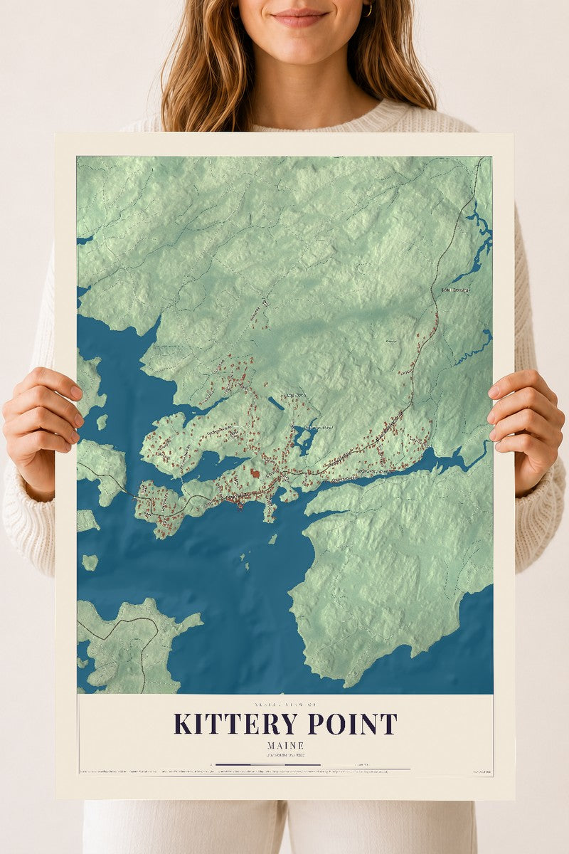 Kittery Point, Maine map print - 18 x 24 archival matte print