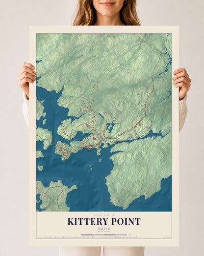 Kittery Point, Maine map print - 24 x 36 archival matte print