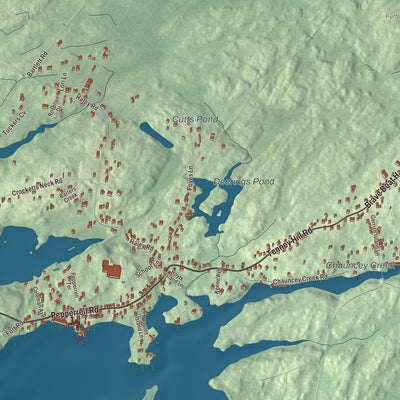 Terrain and local geography detail from the Kittery Point, Maine map