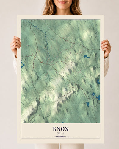 Knox, Maine map print - 24 x 36 archival matte print