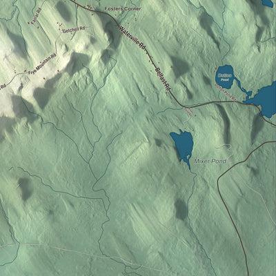 Terrain and local geography detail from the Knox, Maine map